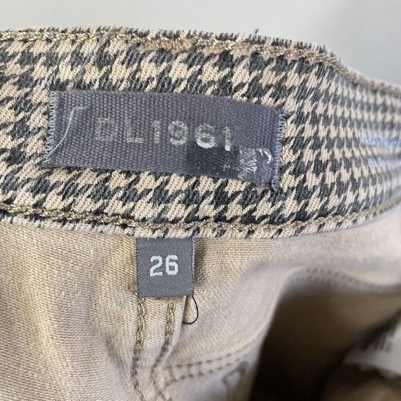 DL1961 Pants Womens 26 Brown Houndstooth 5-Pocket Mara Straight Mid Rise Ankle - Picture 10 of 14
